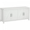 HOMCOM Farmhouse Kitchen Sideboard TV Cabinet Stand for TVs up to 65" White