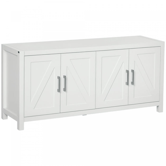 HOMCOM Farmhouse Kitchen Sideboard TV Cabinet Stand for TVs up to 65" White