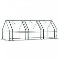 Outsunny 9' X 3' X 3' Portable Tunnel Greenhouse With Zipper Doors Clear