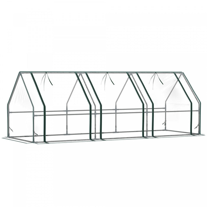 Outsunny 9' X 3' X 3' Portable Tunnel Greenhouse With Zipper Doors Clear
