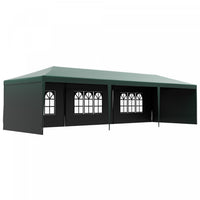 Outsunny 10' X 29' Party Tent, Canopy Tent With Sidewalls And Large Transparent Windows For Garden,