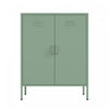 Naomi Modern 32\" Metal Accent Cabinet in Sage Green Armoire 