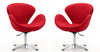 Raspberry Modern Upholstered Swivel Lounge Chair in Red - Set of 2 Accent Chair 