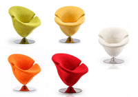 Tulip Modern 1-Piece Accent Chair in Green, Orange, Red, White and Yellow 