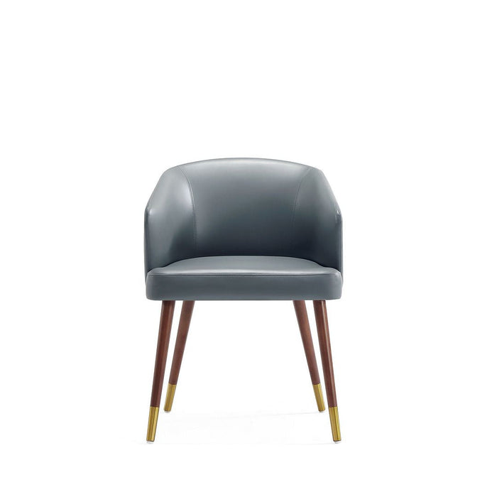 Manhattan Comfort Modern Reeva Dining Chair Upholstered Leatherette with Beech Wood Back & Solid Woo