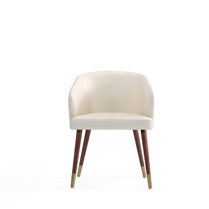 Manhattan Comfort Modern Reeva Dining Chair Upholstered Leatherette with Beech Wood Back & Solid Woo
