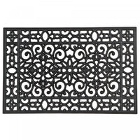 Black Rubber Grill Mat 23 x 36 Floral Floormat