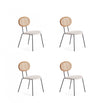 Jardin Industry Chic Cane Back Upholstered Dining Chair in Oatmeal and Natural - Set of 4 