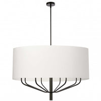 Dainolite Eleanor 8 Light Chandelier Matte Black White Shade Lamp