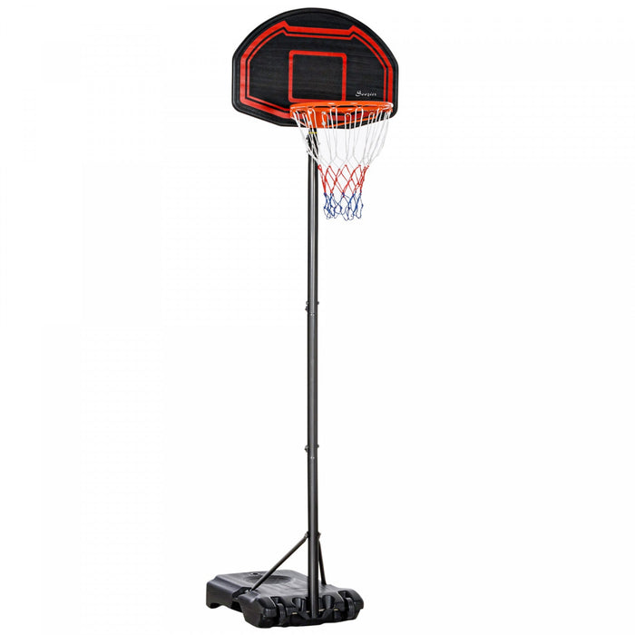 Homcom 7-8.5ft Portable Basketball Hoop With 27.5" Backboard, Black