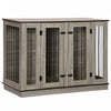 Pawhut Dog Crate Furniture With Divider Panel, Dog Kennel End Table For Large Dogs, Decorative Pet H