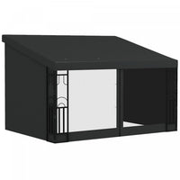 Outsunny 10' X 13' Lean To Outdoor Pergola Canopy With 2 Curtains And 2 Nettings, Wall Mounted Deck