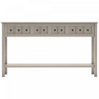 Michael Solid Wood Console Table For Entryway With Storage Drawers And Bottom Shelf - Grey 