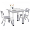 Qaba 3 Pieces Kids Table And Chair Set, Height Adjustable Toddler Table And Chair Set, Activity Tabl