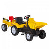 Aosom Ride On Toy Pedal Dump Truck, Front Loader Construction Tractor With Detachable Trailer, Yello