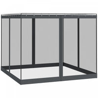 Outsunny Gazebo Mosquito Netting Replacement, 4-panel Canopy Screen Walls With Zipper For 10' X 10'