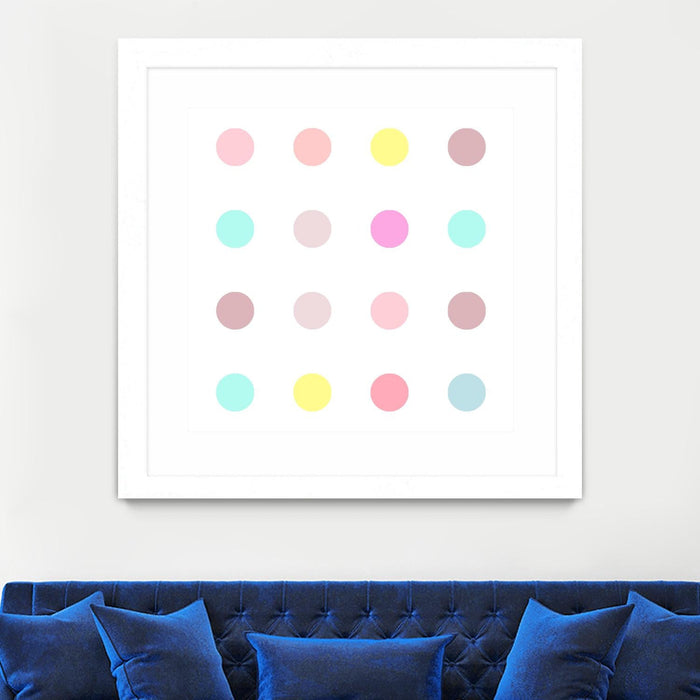 \"Pink Iv\" Matted and Framed White 30x30 Wall Art