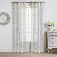 Habitat Symphony Coral Sheer Grommet Curtain Panel - 52 x 63