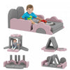 Qaba 12pcs Modular Kids Play Couch, Climbing Toys For Toddlers, Foam Climbing Blocks With Ball Pit (balls Not Included), Indoor Climb And Crawl Activity Play Set, Grey