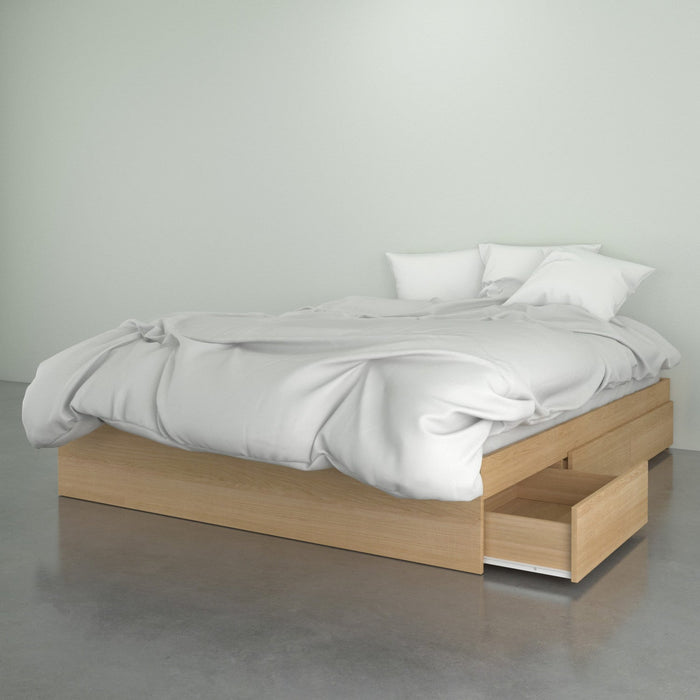 Nordika Queen Storage Platform Bed - Natural Maple 