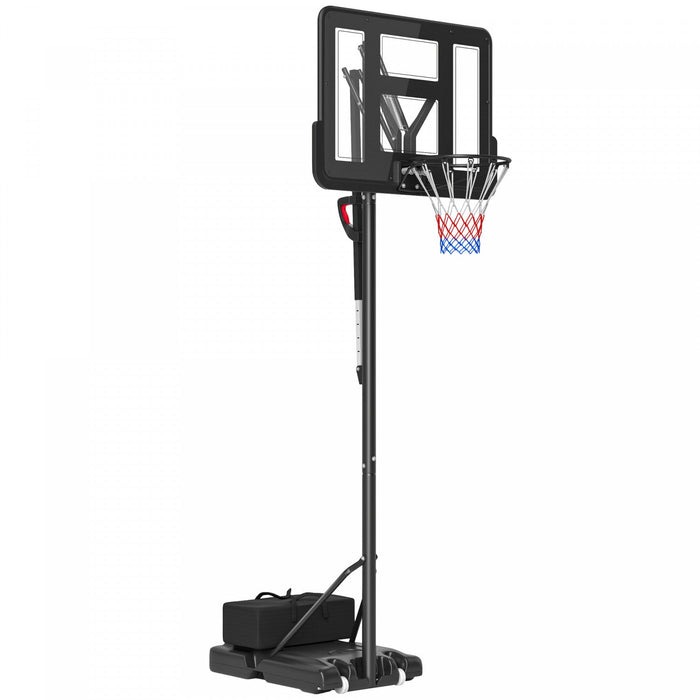 Soozier 7.7-10ft Portable Basketball Hoop With Free Weight, 43" Backboard