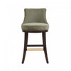 Lucia Modern Wood Upholstered Chenille Barstool in Leaf Green Bar Stool 