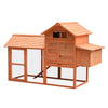 Pawhut 82\" Deluxe Wooden Chicken Coop Poultry Habitats Large Rabbit Hutch Hen House Outdoor Cage Wit