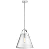 Dainolite Polly 1 Light Pendant Medium Polished Chrome Finish Clear Glass Lamp