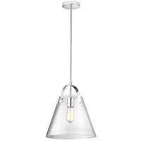 Dainolite Polly 1 Light Pendant Medium Polished Chrome Finish Clear Glass Lamp