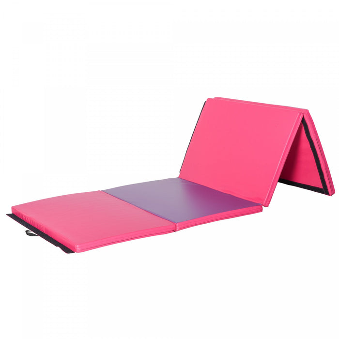 Soozier 4'x10'x2'' Folding Gymnastics Tumbling Mat, Exercise Mat With Carrying Handles For Yoga, Mma