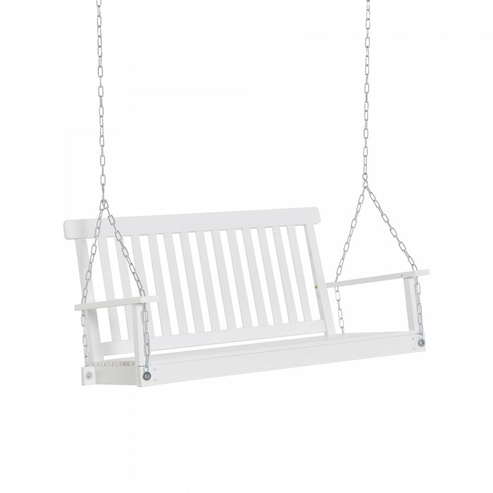 Outsunny 2-seater Porch Swing Outdoor Patio Swing Chair With Slatted Design