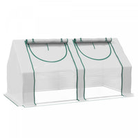 Outsunny 6' X 3' X 3' Mini Greenhouse With 2 Pe/plastic Covers, White