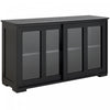 HOMCOM Kitchen Sideboard Stackable Storage Cabinet with Sliding Glass Door
