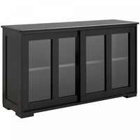 HOMCOM Kitchen Sideboard Stackable Storage Cabinet with Sliding Glass Door