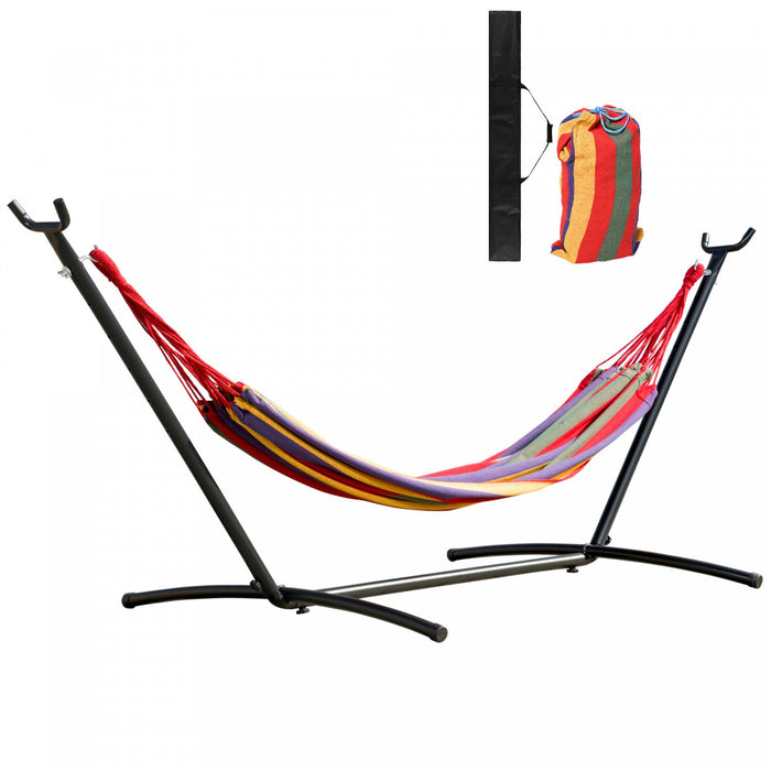 Outsunny Patio Hammock With Stand, Fabric Outdoor Hammock Bed With Stand, Free Standing Adjustable L