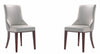 Manhattan Comfort Set of 2 Shubert Modern Faux Leather & Velvet Dining Chairs - Light Grey