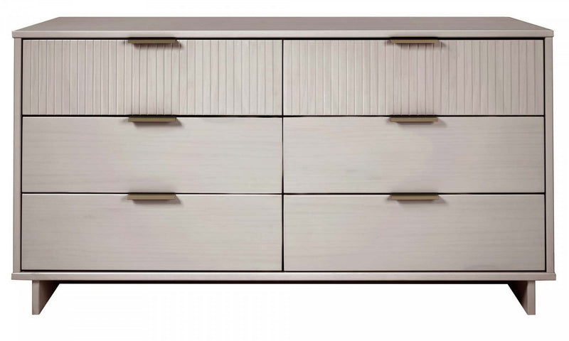 Granville Modern 55\" Dresser in Light Gray (6-Drawer) 