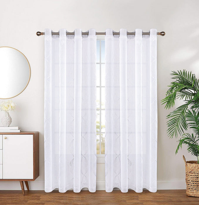 Cava Grommet Pair of White Panels - 54x95