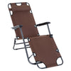 Outsunny Outdoor Lounge Chair 2-level Zero Gravity Recliner W/pillow, Brown