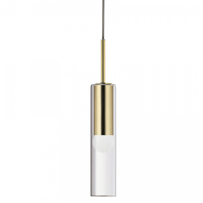 Dainolite Palmer 1 Light Pendant Aged Brass Clear Glass Lamp