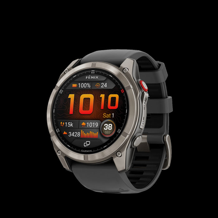 Garmin Fenix 8 Pro 51mm Graphite Premium Smartwatch - Performance Wearable, Sapphire Lens Durability, Weather Forecasts LTE, Location Check-Ins, Triathlon Profiles