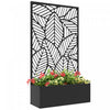 Outsunny Metal Raised Garden Bed with Privacy Screen, Black