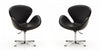 Raspberry Modern Upholstered Swivel Lounge Chair in Black - Set of 2 Accent Chair 