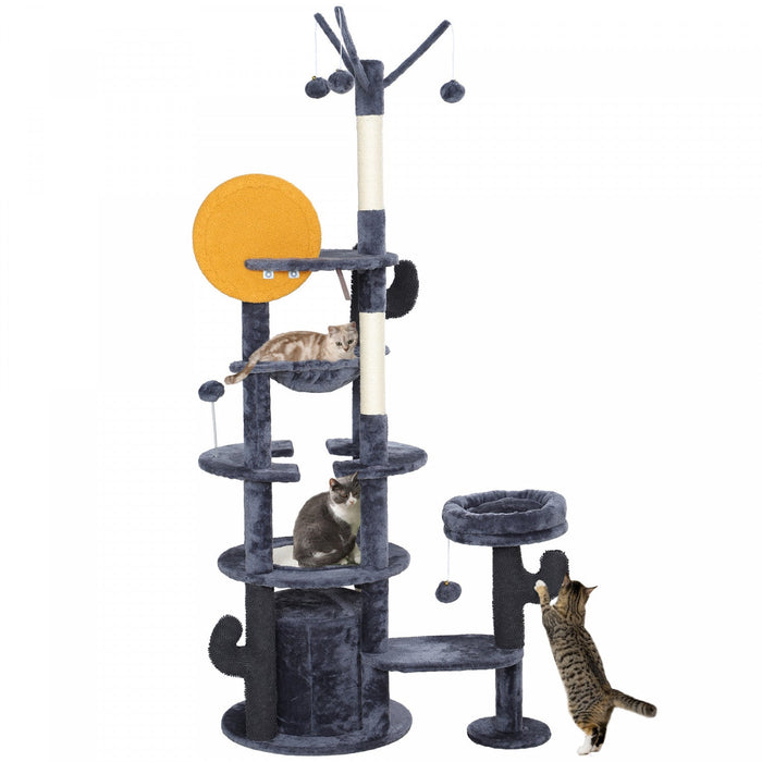 Pawhut 71\" Tall Cat Tree, Multi-level Cat Tower For Indoor Cats With Scratching Posts, Sisal Pad, Ca