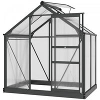 Outsunny 6' X 4' Clear Polycarbonate Greenhouse Walk-in Green House Garden Plants Grow Galvanized Ba