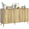 HOMCOM 55" Modern Sideboard Buffet Cabinet with Storage 4 Fluted Doors Oak