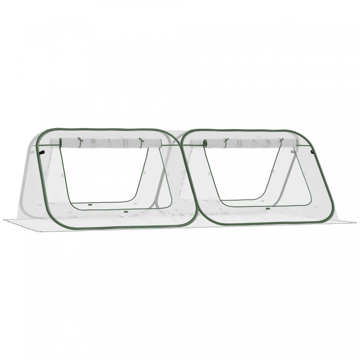 Outsunny 95\" X 47\" X 30\" Pop Up Mini Greenhouse With Roll Up Doors & Portable Zipper Bag For Plants 