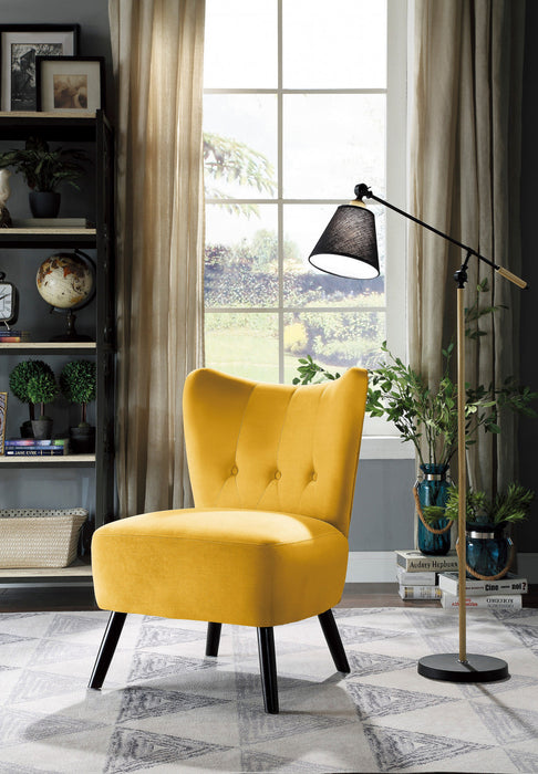 Ginny Accent Chair Yellow Velvet 