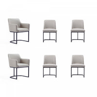 Serena Modern 6-Piece Dining Set in Light Gray Dining Chair 