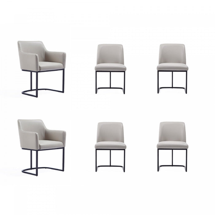 Serena Modern 6-Piece Dining Set in Light Gray Dining Chair 